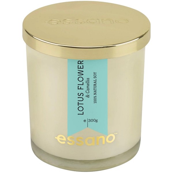 Essano 100% Natural Soy Candle Lotus Flower & Camelia 300g