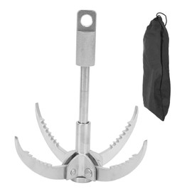Grappling Hook with 4 Folding Claw Stainless Steel Multifunctional Outdoor Survival Hook for Rock Climbing Camping Hiking