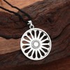 Romani Mens Boys Chakra Wheel Pendant Necklace Roma Wheel Charm