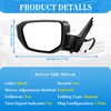 Black Left Driver Side Mirror Replacement For Honda Civic 2016-2021