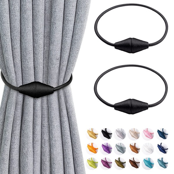 VEGCOO Magnetic Curtain Tie Backs, 1 Pair Curtain Rope Holdbacks