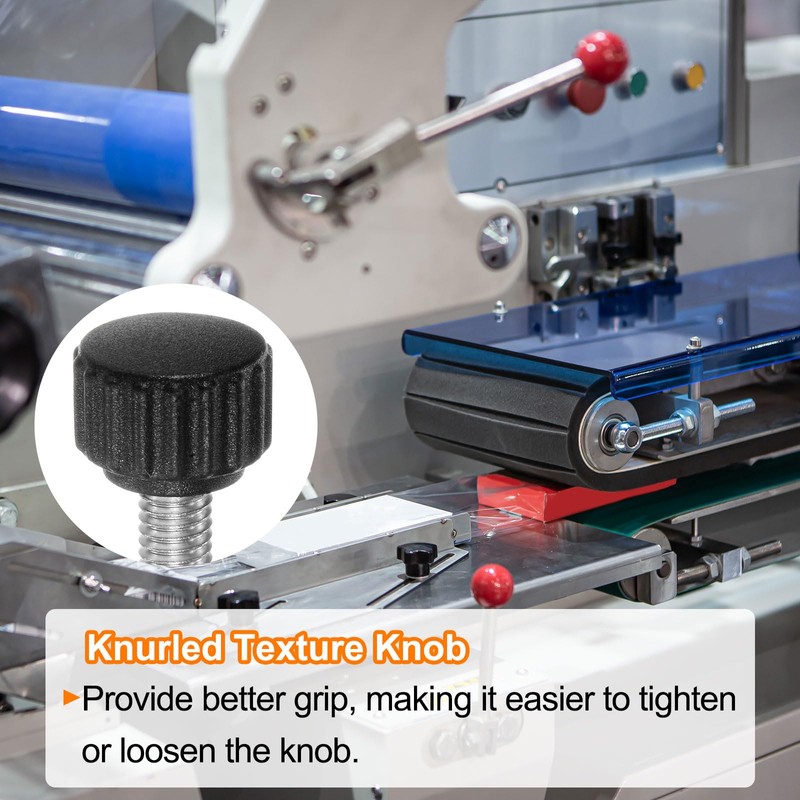 sourcing map 20pcs Knurled Clamping Knobs Thumb Screws M6 x