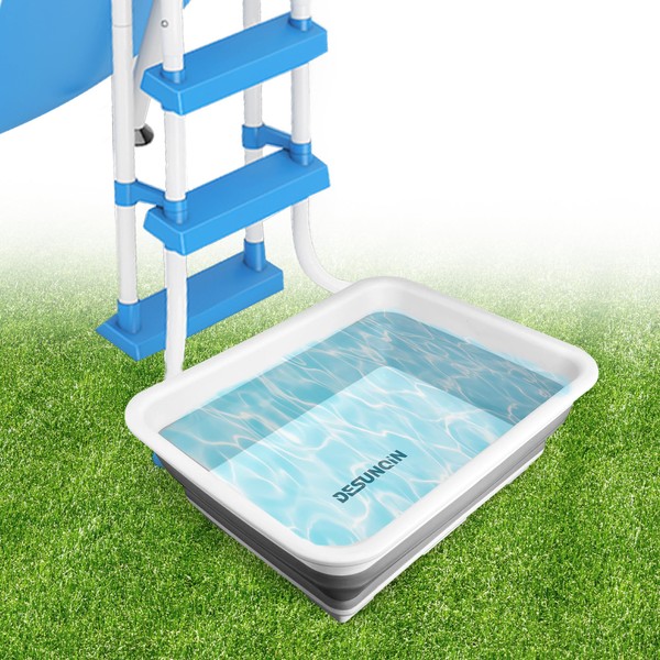 Desunqin Pool Foot Bath Tray for Swimming Pool, Large Collapsible