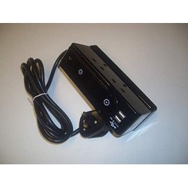 PRO ELEC PEL01262 4 Gang Desktop Extension Lead with 2USB 1m, Black