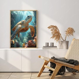 MBYAUYN Diamond Painting Adult Animal, Diamond Painting Pictures Sea Turtles, Daiments Painting, Adult Craft Set, Suitable as a Gift and Wall Decoration, 30 x 40 cm