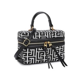 New Classic Satchel Crossbody Purse for Women Chic Mini Box Purse, Women Crossbody Shoulder Bag, Big Black and White