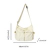 Canvas Messenger Bag Large Capacity Hobo Crossbody Bag with Multiple