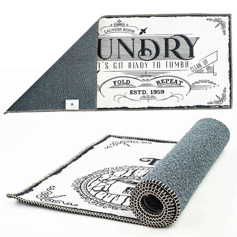 Soft Woven Rugs, 24x56 Laundry Room Rug, 85% Cotton, Funny