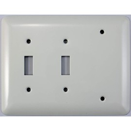 Classic Accents Mulberry White Princess Wall Plates - (3 Gang Combo - 2 Toggle 1 Blank)