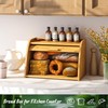 Vriccc Bread Box for Kitchen Countertop, Large Bamboo Wood Bread