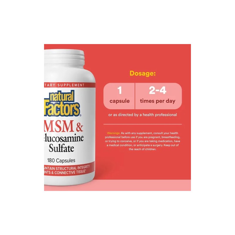 Natural Factors Msm Y Sulfato De Glucosamina 180caps Sfn Sin