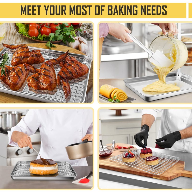 12.5 Inch Baking Sheet Pan with Cooling Rack Set, Joyfair