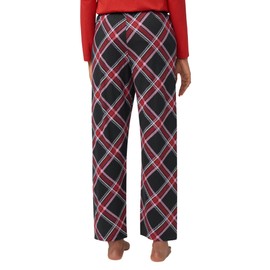 HUE Women's Lounge Pajama Separates, Christmas and Holiday Collection, Black Perfect Plaid-Sleep Pant, Large