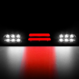 High Mount 3rd Stop Light Compatible with 04-08 Ford F150,07-10 Ford Explorer Sport Trac,06-08 Lincoln Mark Third Center Cargo Reverse Rear LED Brake Light Bar Taillight Two Rows (Red)
