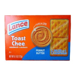 Lance Toast Chee Peanut Butter Sandwich Crackers, 1.02 Ounce (Pack of 6)