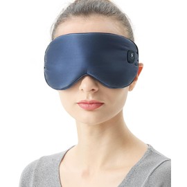 Aroma Season Cordless Silk heated eye mask, For Blepharitis and Dry Eyes treatment, Moist Heat Eye Compress (Navy blue)