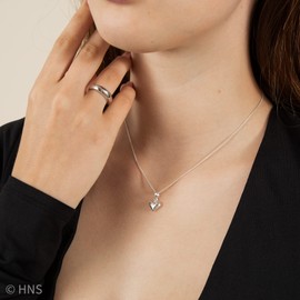 Heather Needham Children's Sterling Silver Heart Necklace on 14" (35cm) Silver Chain - Double Sided - Size: Tiny 10mm x 8mm. Much Smaller Than Shown. See Second Photo.Gift Boxed. 8178/14