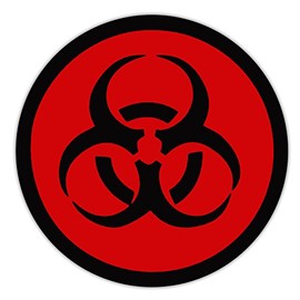 Bumper Sticker Decal - Red Zombie Symbol - Walking Dead, Hunter, Response Team