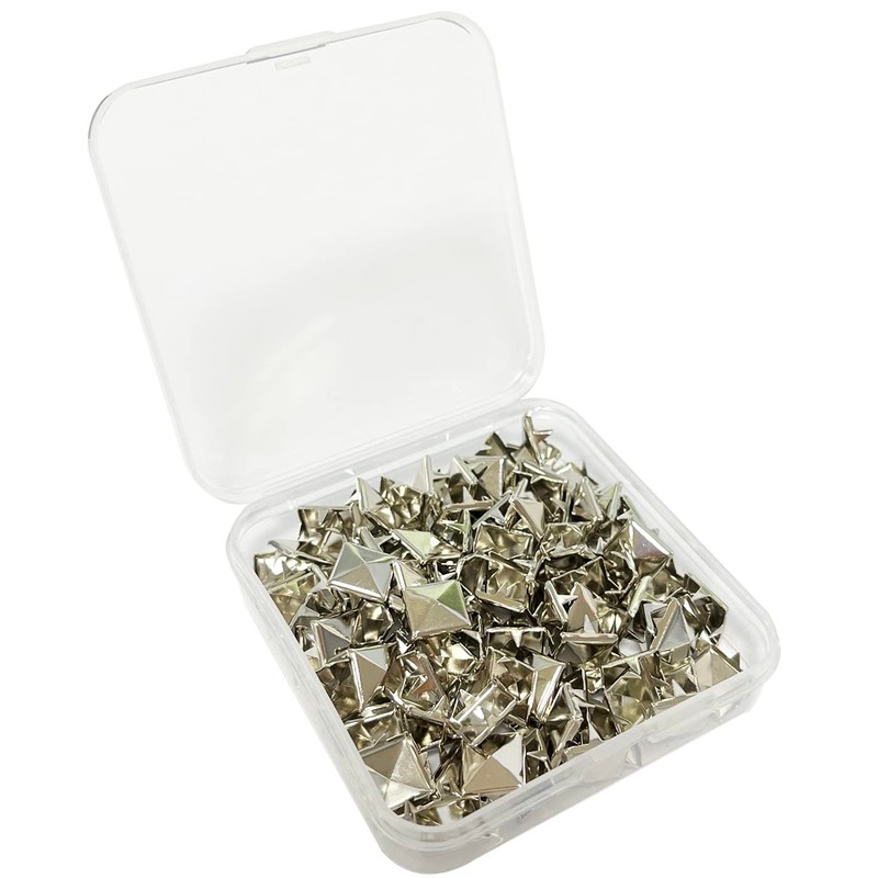 Haobase 100 PCS 10mm Leathercraft DIY Silver Metal Punk Spikes