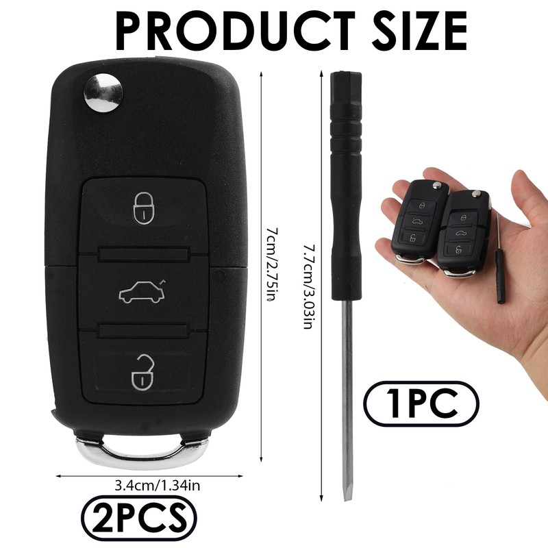 3 Button Remote Key Casing, Car Key Flip Key Remote