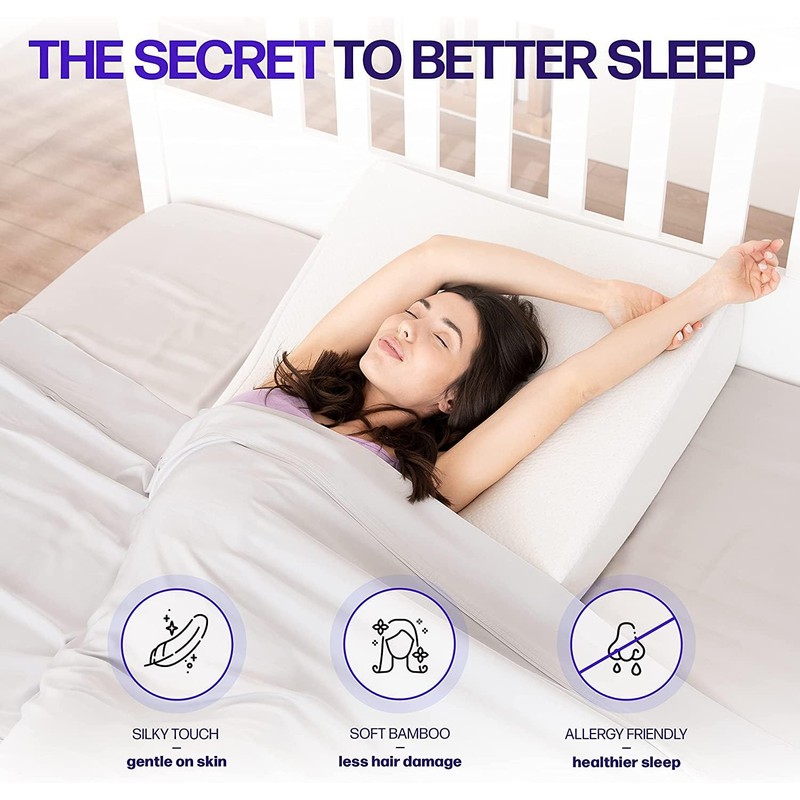 7.5" Wedge Pillow for Acid Reflux - Dr. Recommended Height,