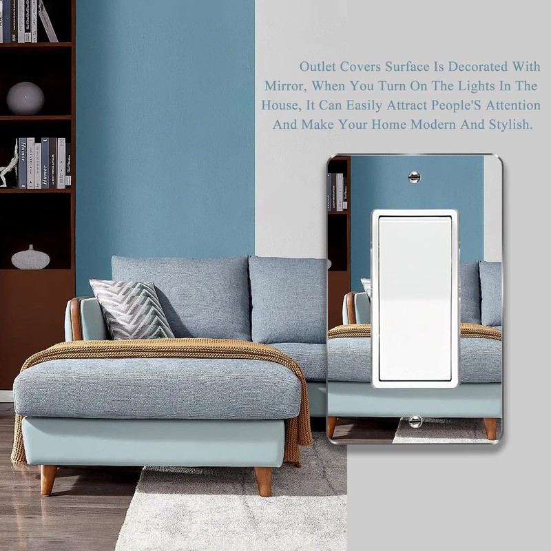 Mirror Light Switch Plates Single Rocker 4.72" X 2.91" Switch