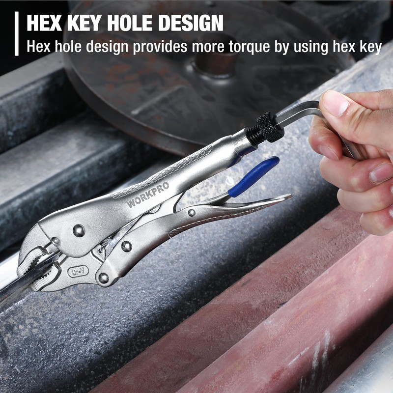 WORKPRO 5-Piece Pliers Set - 6", "7-', 10' Curved Jaw