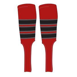 Mk Socks Traditional Baseball Stirrups Pattern C-9 Red, Graphite, Black (L)