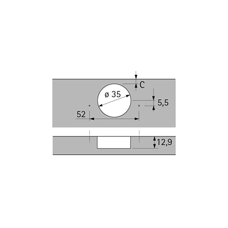 Hettich Sensys 8631i TH52 95 Degree Thick Door Hinge Full