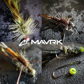 Mavrk Fly Fishing Euro Nymph Competition Barbless Hooks 25 Pack for Fly Tying Black Nickel Coating Strong Durable chemically sharpened Jig Curve Nymph and Streamer Style