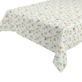 Classic Floral Oilcloth Tablecloth, Wipe Clean, Garden Tablecloth, Round, Oval, Square, Choice of Sizes (Square 140 x 200 cm)