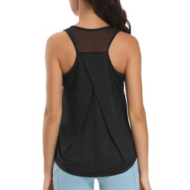Aeuui 5 Pack Womens Workout Tops Mesh Racerback Tank Tops Sleeveless Athletic Gym Yoga Shirts