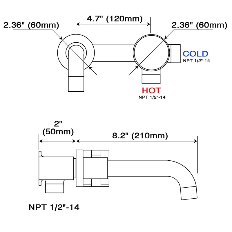 TRUSTMI Brass Bathroom Faucet Brick-Pattern Single Handle Wall Mount Vessel