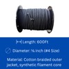 600 FT Black Trickline Rope #4 – Strong Cotton Braided