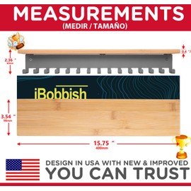 iBobbish Trophy Medal Holder Display Hanger Rack Frame Shelf,Medal Holder with Wooden Trophy Shelf Rack,Sturdy Black Metal Wall Mount Over 50 Medals Easy to Install-Universal Simple Plain