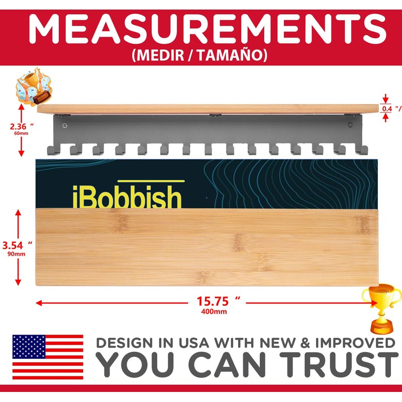 iBobbish Trophy Medal Holder Display Hanger Rack Frame Shelf,Medal Holder