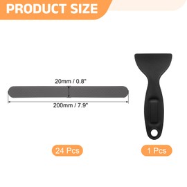 sourcing map 24pcs Non-Slip Bathtub Stickers, Anti-Slip Shower Stickers Showers Treads Marble Strip Shaped Appliques with Scraper for Bath Tub Shower Stairs, Grey