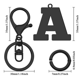 Letter A Initial KeyChain for Women Teen Girl A-Z Key Chain with Key Ring for Purses Backpack Handbags Car Key Black Letter Initial Gift for Best Friends Girlfriends Mother Day Present for Mom