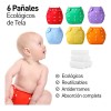 Pañales Ecológicos Reutilizables Pack 6 + 6 Insertos Bluelander Ajustables