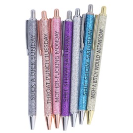 7Pcs Anti Slip Ballpoint Pens Quick Drying Plastic Ballpoint Pens for Students School Office