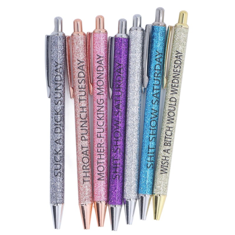 7Pcs Anti Slip Ballpoint Pens Quick Drying Plastic Ballpoint Pens
