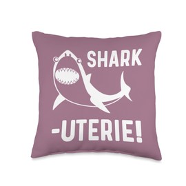 Charcuterie Shark Lover Cheese Saying Women Sharkutery Board Throw Pillow