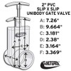 Valterra 2201X PVC Unibody Gate Valve, Silver, 2" Slip w/Gate