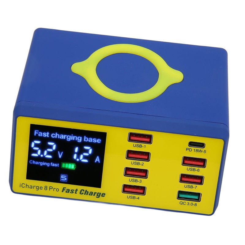 100w USB Charging Station with QC3.0 PD Fast Charging Interface