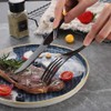 Lemeya Stainless Steel Black Steak Knives Set of 6,Forge Steak