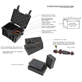 Elephant B100S4 Kayak Battery Box Waterproof Battery Enclosure for Powering GPS, Fish Finders, Led Lights, Aerator Pump (4 pin Single)
