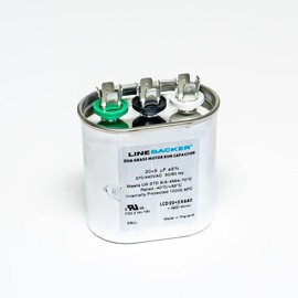 Supco Capacitor Oval Dual Run 20 + 5 uf 370/440 Volts for HVAC Motors Compressors LCD20+5X440 Linebacker