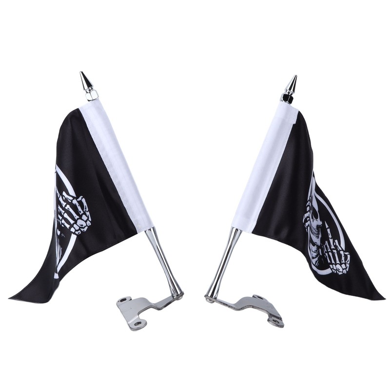 Trunk Lid Flagpole Mount Kit with Skull Flag L R