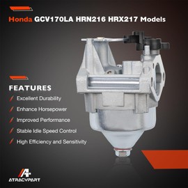 GVC170LA Carburetor Compaible with Honda GCV170 HRN216 HRX217 Lawn Mowers Replacement Parts,Replace#16100-Z9L-811,16100Z9L811 Tune-Up Kit with Air Filter&Spark Plug