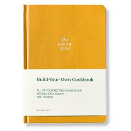 Kunitsa Co. Recipe Notebook - Keepsake Gift, Hardcover Blank Recipe Book to Write In Your Own Recipes with Journaling Prompts About the Chef, 100 Recipes, Mustard Yellow